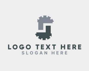 Factory - Mechanical Cog Letter S logo design