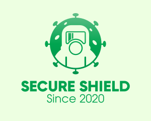 Protection - Green Virus Protective Suit logo design