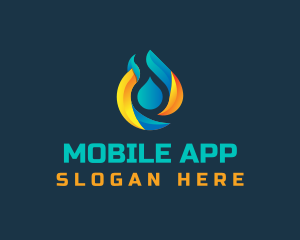 Flame Droplet Petroleum Logo