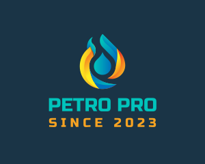 Petroleum - Flame Droplet Petroleum logo design