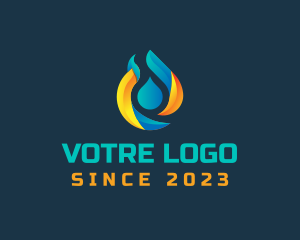 Plumber - Flame Droplet Petroleum logo design