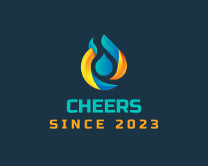 Kerosene - Flame Droplet Petroleum logo design