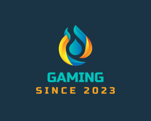 Heating - Flame Droplet Petroleum logo design