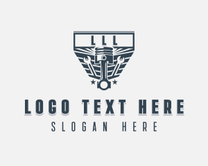 Industrial - Piston Wrench Restoration logo design