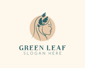 Beauty Hair Leaf logo design