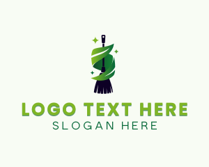 Disinfect - Eco Broom Cleaning logo design
