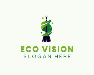 Eco Broom Cleaning logo design