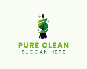 Eco Broom Cleaning logo design