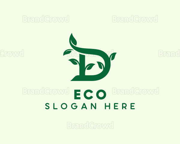 Garden Leaf Letter D Logo