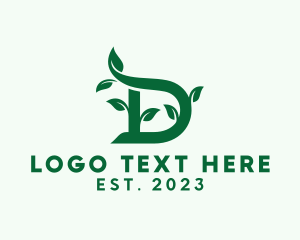 Vegetarian - Vine Garden Letter D logo design