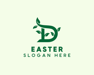 Garden Leaf Letter D  Logo