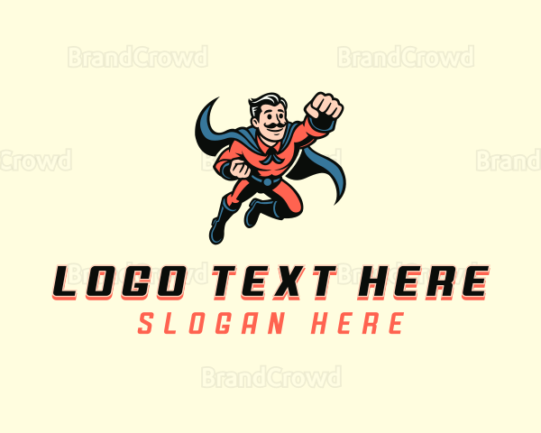 Comic Superhero Man Logo