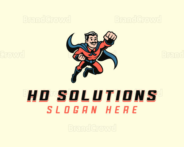 Comic Superhero Man Logo