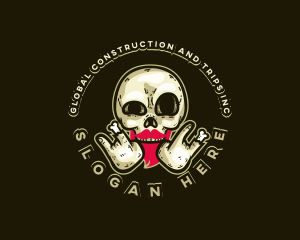 Halloween - Rockstar Skull Beard logo design