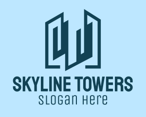 Towers - Geometric Building Towers logo design