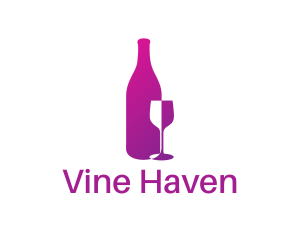 Wine Bottle Glass logo design