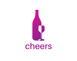 Wine Bottle Glass logo design