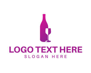 Wine Bottle - Wine Bottle Glass logo design