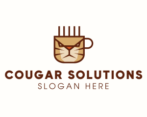 Cat Coffee Mug logo design