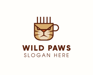 Cat Coffee Mug logo design