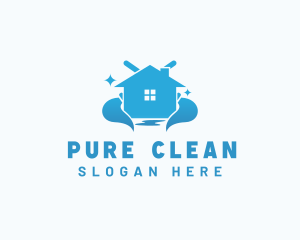 Mop House Cleaning logo design