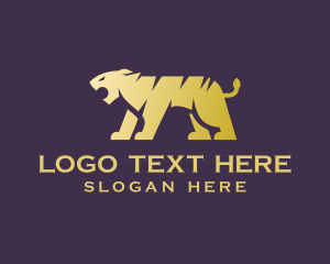 Fashion - Gold Tiger Animal logo design
