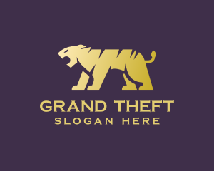 Deluxe - Gold Tiger Animal logo design