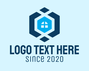 Hexagon - Blue House Realtor logo design