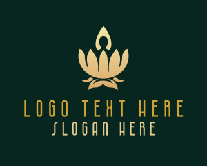 Peace - Luxurious Yoga Lotus logo design