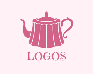 Teahouse - Pink Cake Tea Pot logo design