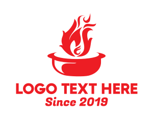 Red Fire - Hot Pot Fire logo design