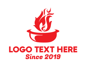 Fire - Hot Pot Fire logo design