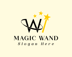 Wand - Wizard W Gold logo design