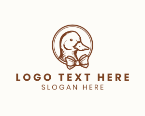 Antique - Rustic Duck Bowtie logo design