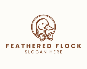 Geese - Rustic Duck Bowtie logo design