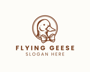 Geese - Rustic Duck Bowtie logo design