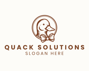 Duck - Rustic Duck Bowtie logo design