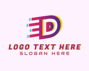 Glitchy - Speedy Letter D Motion Business logo design