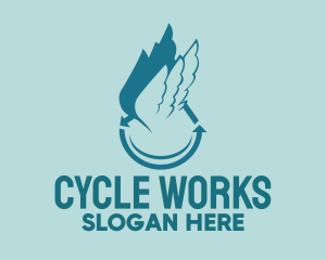 Cycle - Bird Wings Cycle logo design