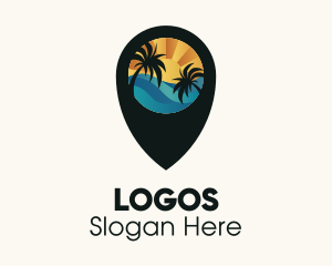 Seaside - Tropical Beach Location logo design