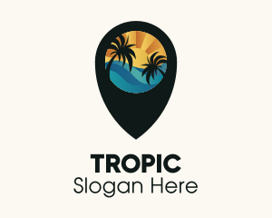 Tropical Beach Location logo design