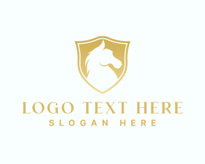 Horse Racing - Premium Shield Horse logo design