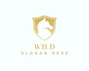 Premium Shield Horse logo design