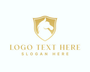 Hotel - Premium Shield Horse logo design