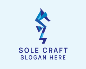 Blue Seahorse Papercraft  logo design