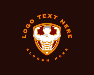 Male - Bodybuilder Gym Man logo design