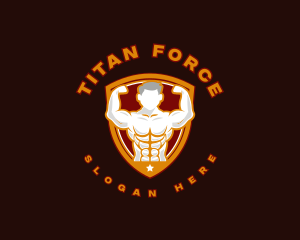 Heavyweight - Bodybuilder Gym Man logo design