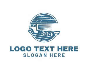 Express Delivery - Rustic Shipping Truck logo design