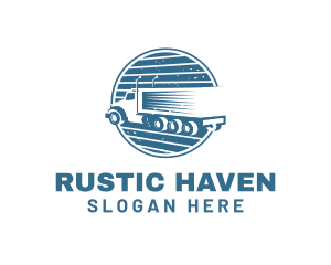 Rustic Shipping Truck logo design