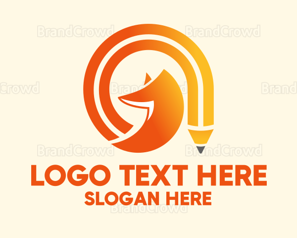 Fox Gradient Pencil Logo